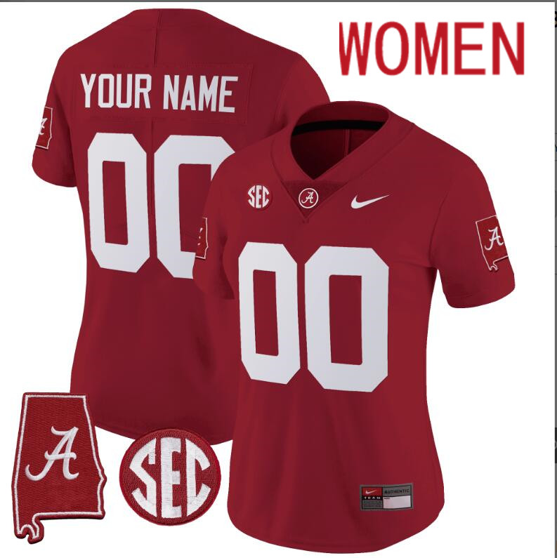 Women Alabama Crimson Tide Vapor Limited red Custom 2024 Nike NCAA Jersey 4